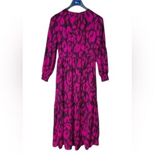 Who What Wear Fuchsia and Black Long Sleeve Dress